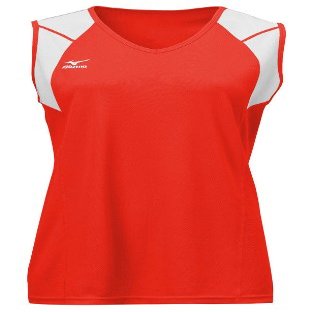 Mizuno Women's Performance Sleeveless Volleyball Jersey, Red-White, X-Small