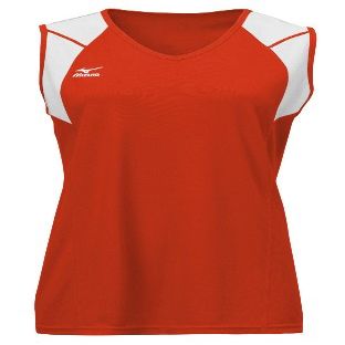 Mizuno Women's Performance Sleeveless Volleyball Jersey, Cardinal-White, X-Small