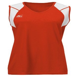 Mizuno Women's Performance Sleeveless Volleyball Jersey, Cardinal-White, X-Small