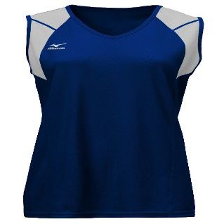 Mizuno Women's Performance Sleeveless Volleyball Jersey, Navy-White, XX-Small
