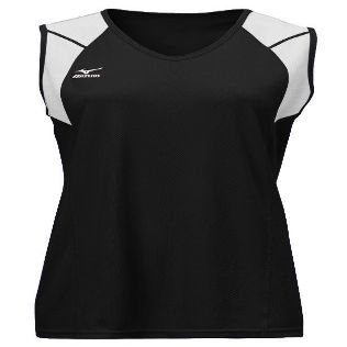 Mizuno Women's Performance Sleeveless Volleyball Jersey, Black-White, XX-Small