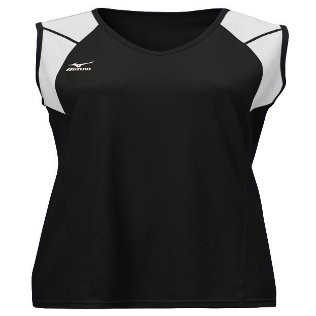 Mizuno Women's Performance Sleeveless Volleyball Jersey, Black-White, XX-Small