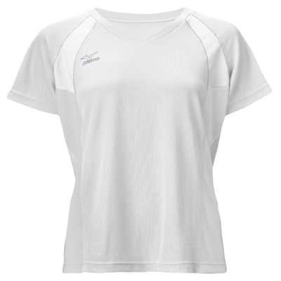 Mizuno Women's Performance Cap Sleeve Volleyball Jersey, White, Small