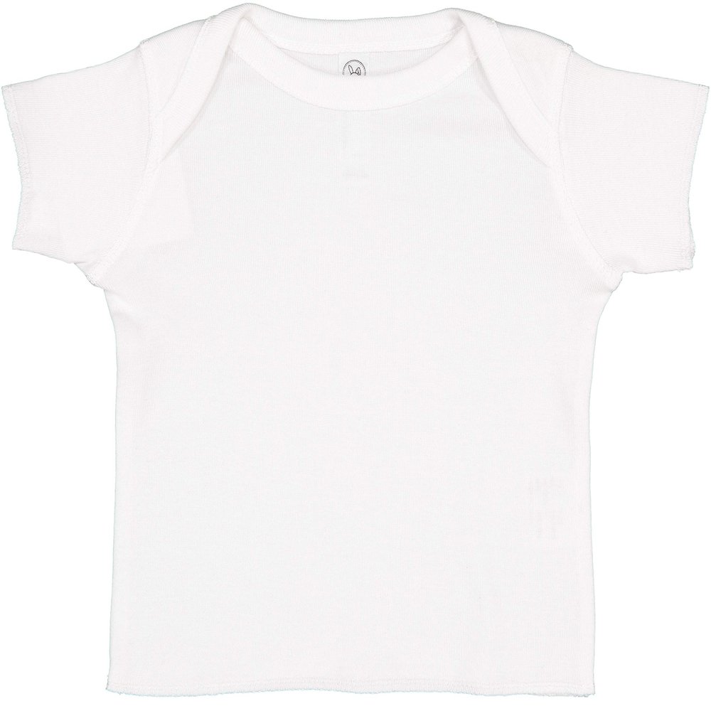 RABBIT SKINS, Baby Soft Lap Shoulder Short Sleeve T-Shirt, White, 12 Months