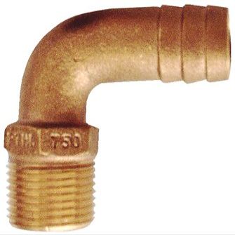 Groco Bronze Pipe-To-Hose Adapters - 90&Deg;