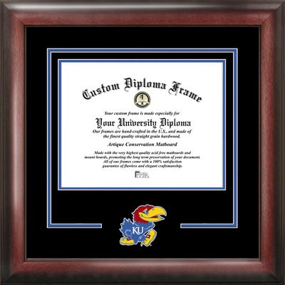Campus Images NCAA Kansas Jayhawks Spirit Diploma Frame 8.5 x 11 Inches Mahogany