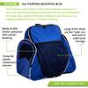 Champion Sports 600 Denier Deluxe Top Loading All Purpose Backpack with Inner & Outer Pockets - Adjustable Straps & Carry Handle - 19"Lx18"Wx10"H - Royal Blue view 4