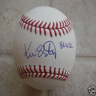 Kevin Elster Signed Baseball - inscribed 86 WSC - Autographed Baseballs