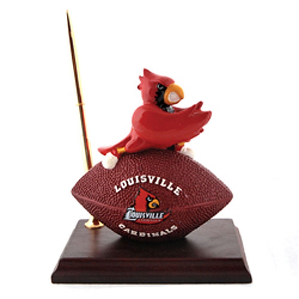 Louisville Cardinals Mascot Football Clock/Pen