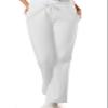Cherokee Women's Fashionable Flare Leg Drawstring Pant, White, Small Tall view 1