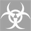 Lucidchaos Graphics Biohazard Decal Sticker - Size:5.0 x 5.5 inches - Color:White view 1