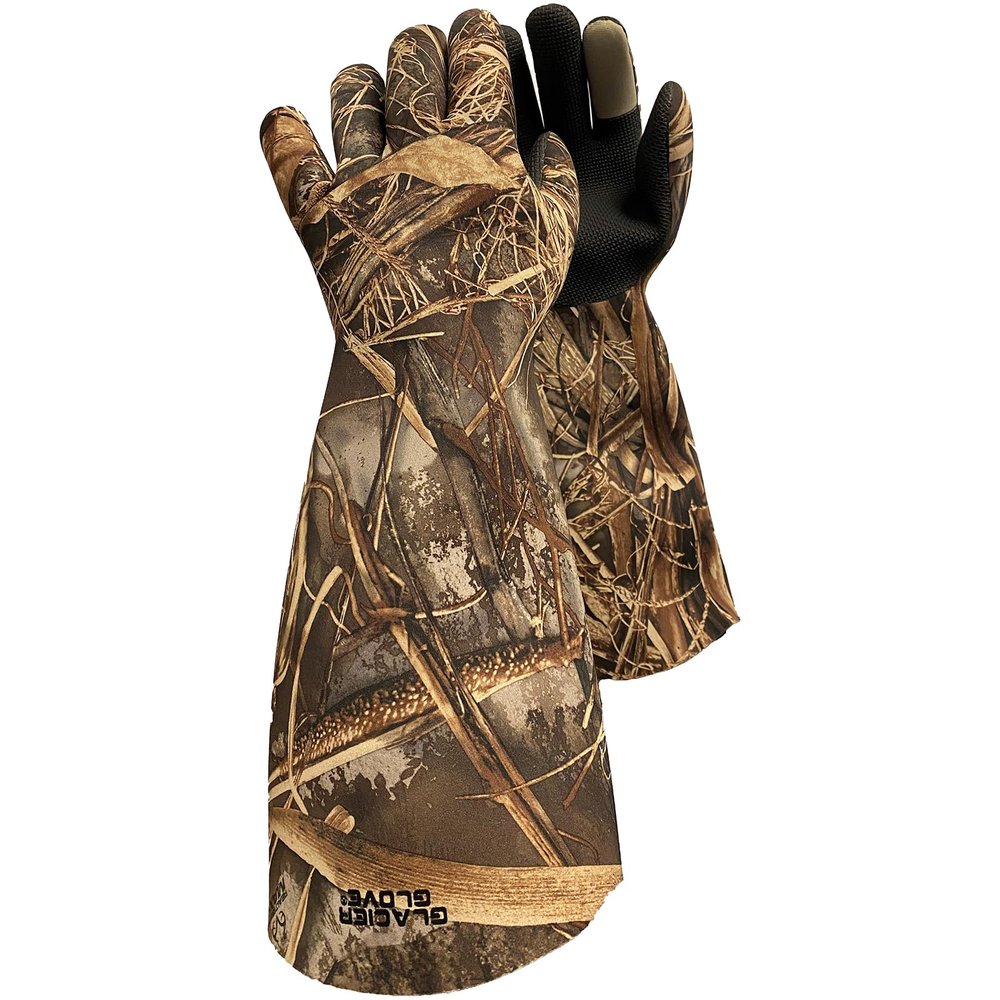 Glacier Glove Unisex Decoy Waterproof Flexible Secure Grip Palm Fleece Lined Resistant Neoprene Winter Fishing Waterfowl Hunting Outdoor Elbow Length Glove, Realtree Max-7, X-Large