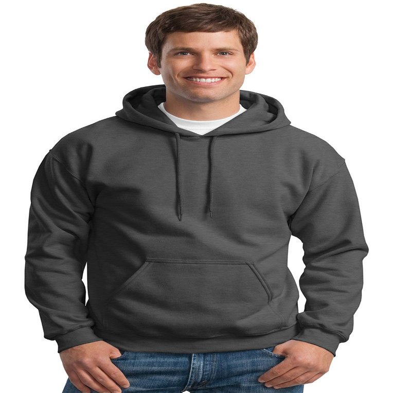 Gildan Heavyweight Blend Hooded Sweatshirt in Dark Heather - Medium