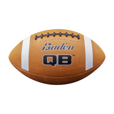 Baden QB Rubber Football | Molded Rubber Cover and Laces Holds up to Tough Conditions | Ideal for Backyard Play, Camps & Leagues | Brown | Official Size 9