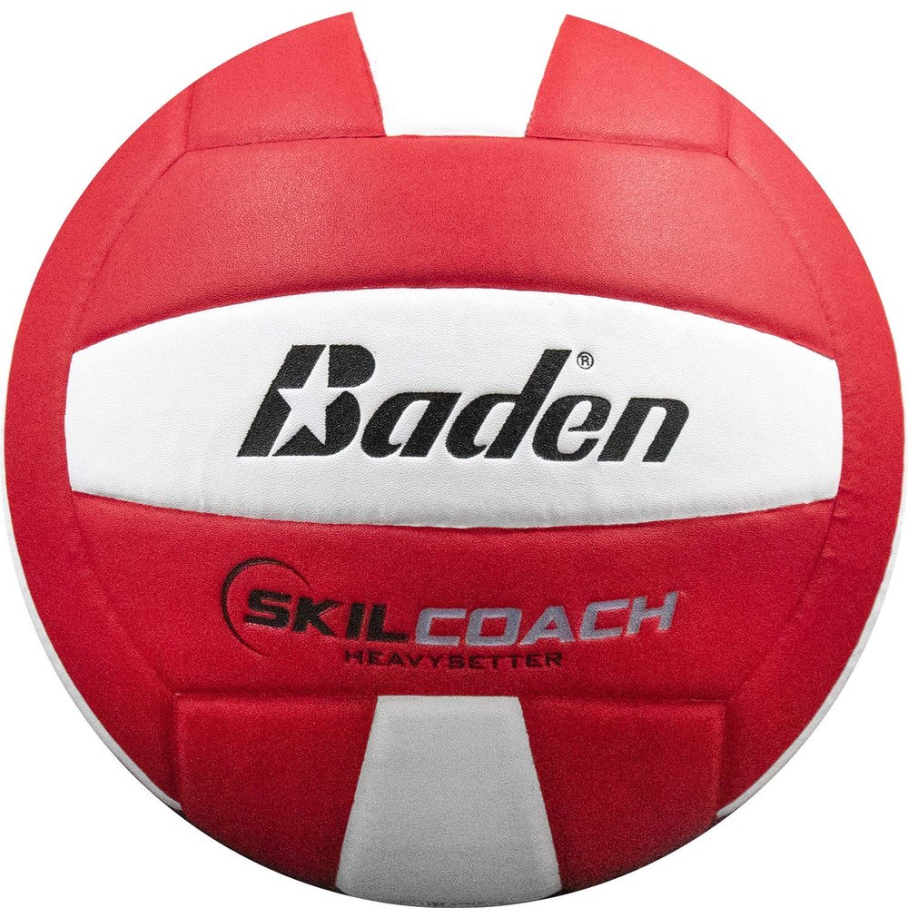 Baden | Skilcoach Heavysetter | Composite | Indoor Weighted Training Volleyball | 14U-18U | Official Size 5 + 15-17 Ounce | Red/White