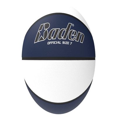 Baden Official Rubber Basketball - Durable, High-Performance Ball for Indoor and Outdoor Play | 28.5-Inch, Navy/White