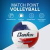 Baden MatchPoint Official Size 5 Cushioned Volleyball, Red/White/Navy view 3