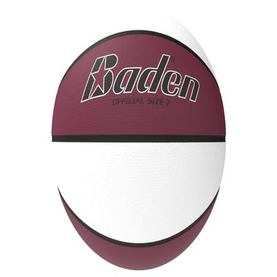 Baden Official Rubber Basketball - Durable, High-Performance Ball for Indoor and Outdoor Play | 29.5-Inch, Maroon/White