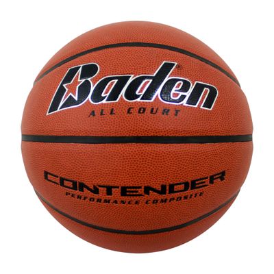 Baden Contender Official Basketball | Durable Indoor-Outdoor Basketball for Youth & Adults, Wide Channel, Natural Orange, 27.5-Inch