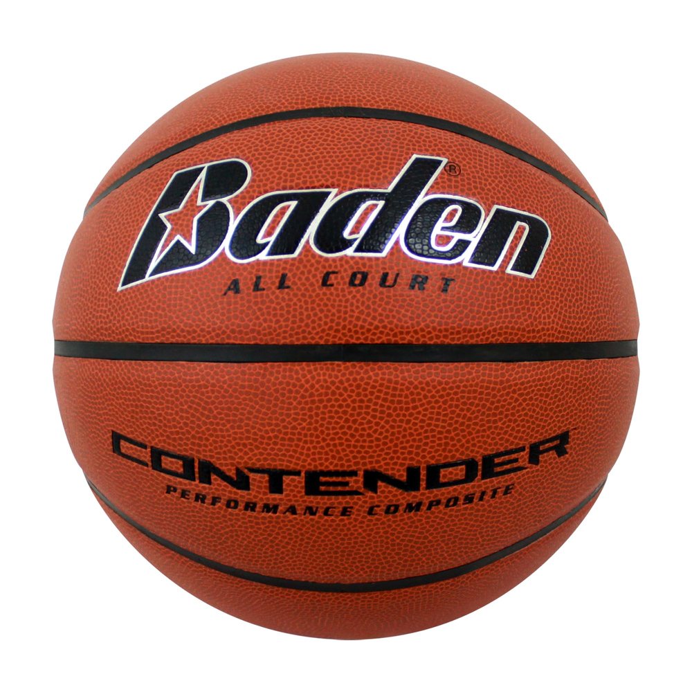 Baden Contender Official Basketball | Durable Indoor-Outdoor Basketball for Youth & Adults, Wide Channel, Natural Orange, 27.5-Inch