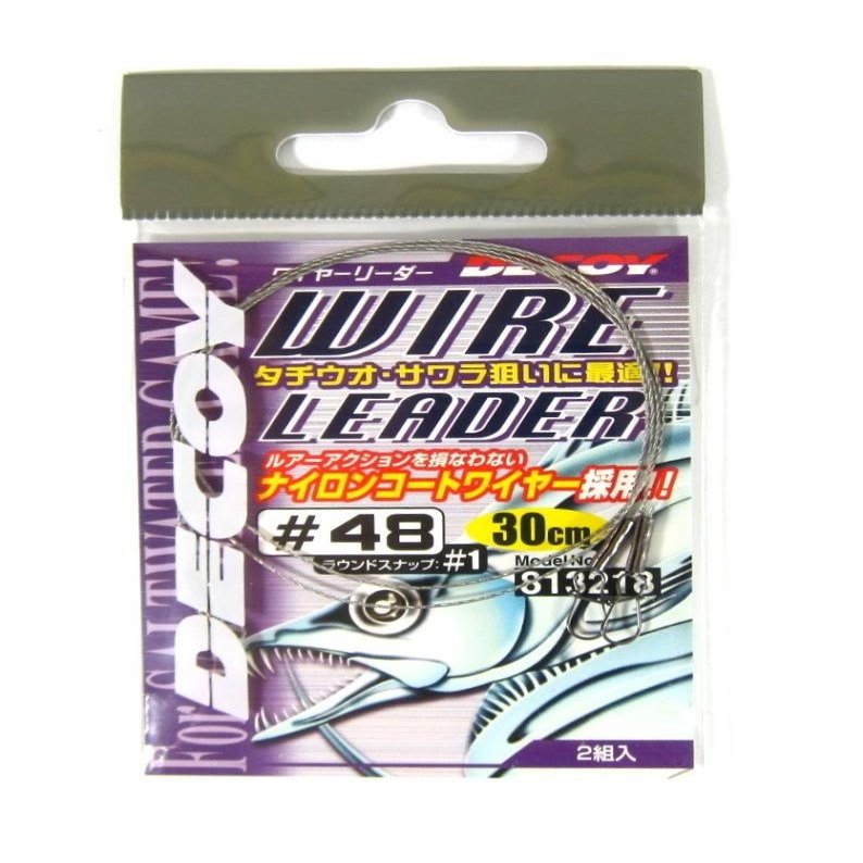 Decoy WL-01 Nylon Coated Wire Leader Size 48 , 11 Kg , 30 cm Size 1 Snap (3218)