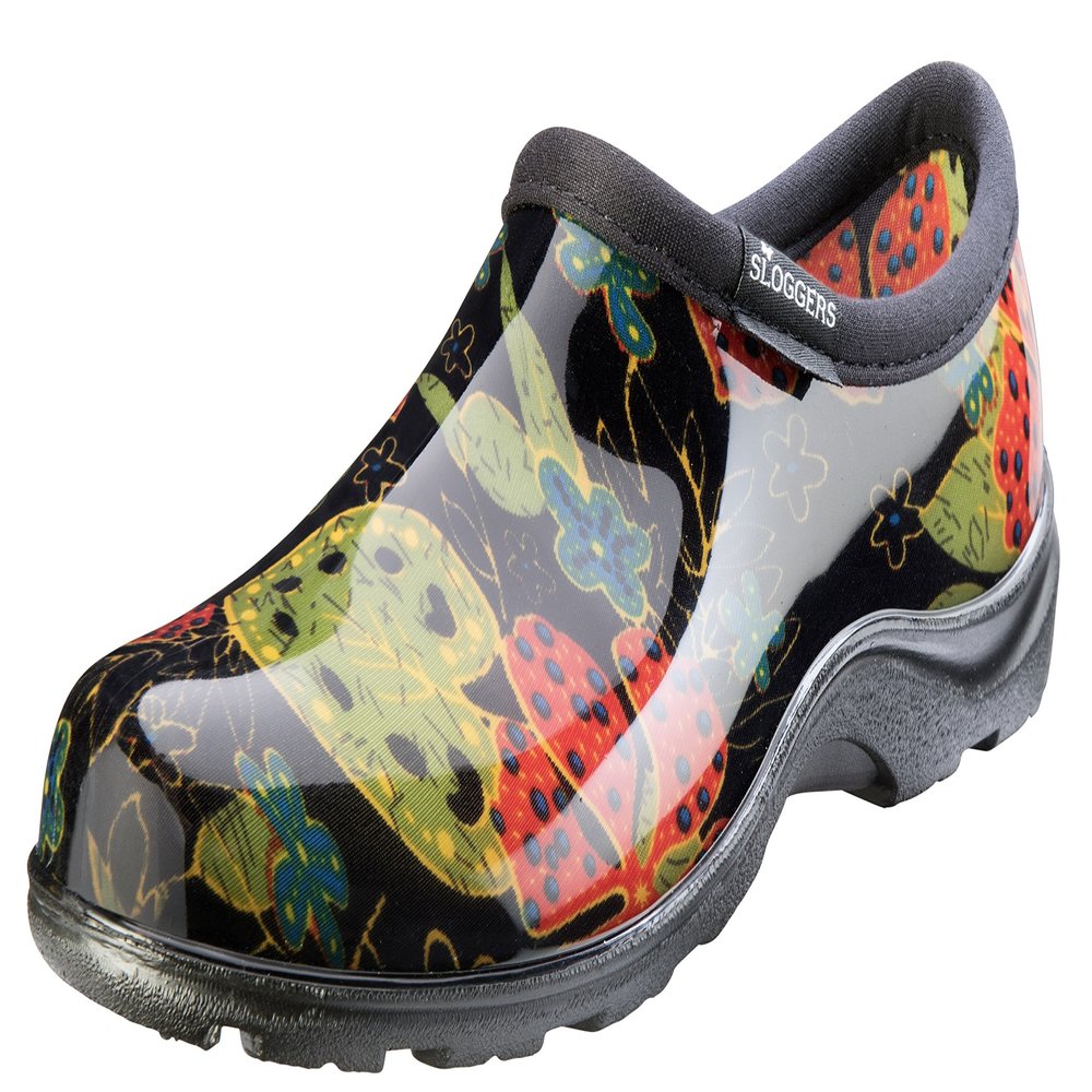 Sloggers Original Waterproof Rain and Garden Shoe for Women Outdoor Slip-On Garden Clog - Made in The USA with Premium Comfort Insole and Arch Support - Midsummer Black, Size 10