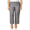 Alfred Dunner All Around Elastic Waist Polyester Petite Pants - Pull-On Style, Grey, 16 Petite view 1