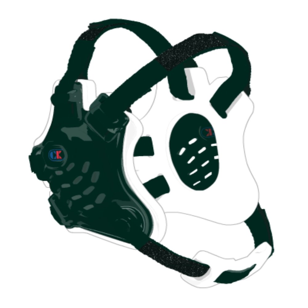 Cliff Keen Tornado Headgear -Dark Green/White/Dark Green