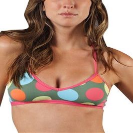 Carve Designs Women's Catalina Bathing Suit Tankini Top, Sage Dots, Medium