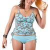 Carve Designs Women's Rincon Rouched Bathing Suit Tankini Top, Cinder Hibiscus, X-Small view 1