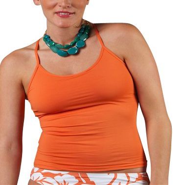 Carve Designs Women's Vancouver Bathing Suit Tankini Top, Orange, X-Small