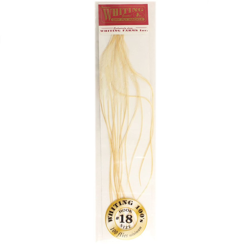 Whiting Farms 100's Saddle Hackle Pack (Light Ginger, 18)
