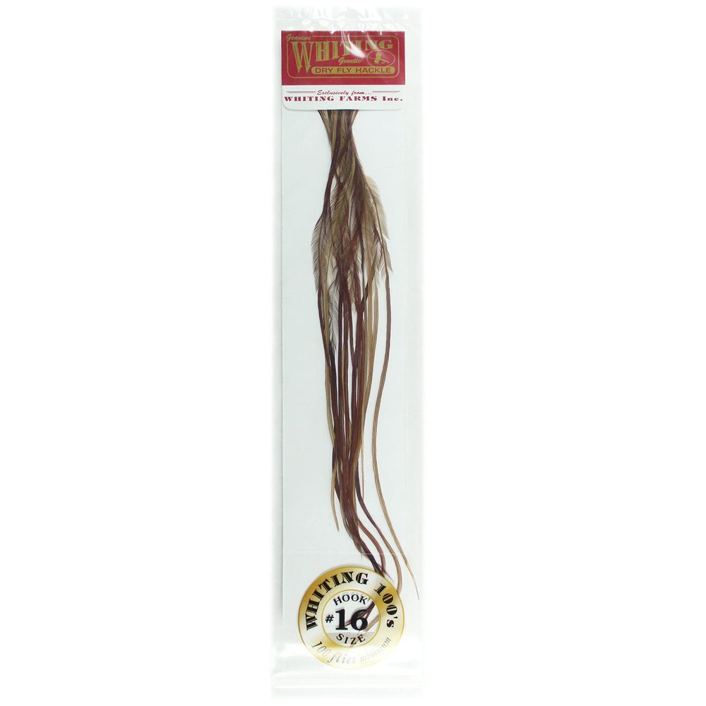 Whiting Farms 100's Saddle Hackle Pack Brown Size 16