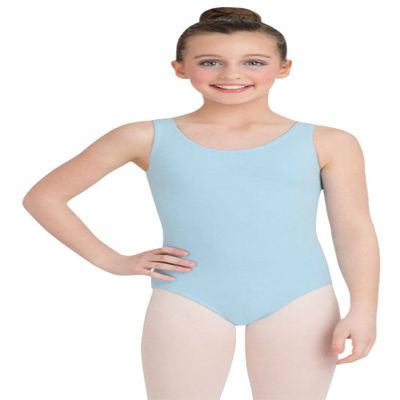 Capezio girls Classic High-neck Tank athletic leotards, Light Blue, 6 8 US