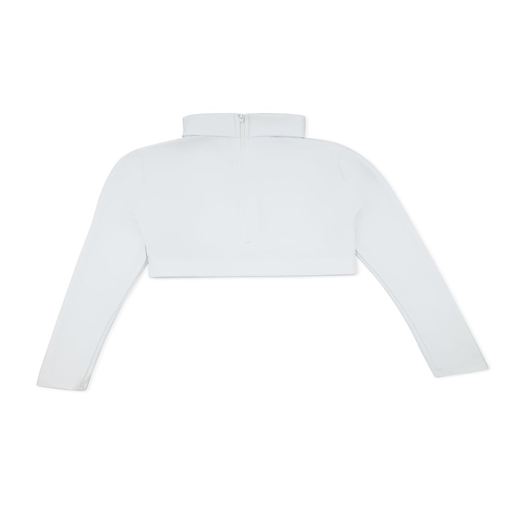 Capezio girls Girls' Turtleneck Long Sleeve Top athletic shirts, White, 4 6 US