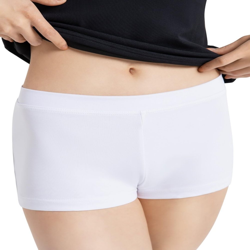 Capezio girls Boys Cut Low Rise athletic shorts, White, 6 8 US
