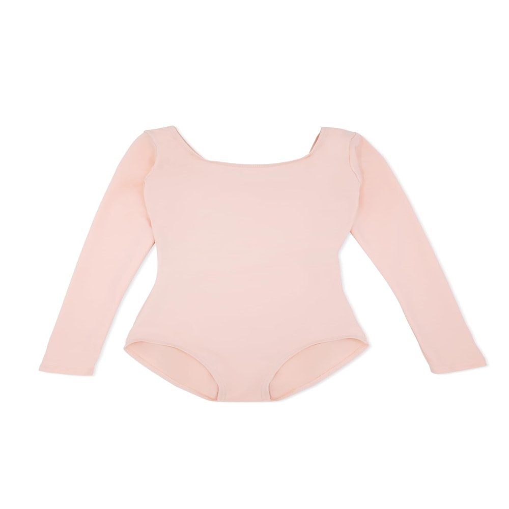 Capezio girls Team Basic Long Sleeve athletic leotards, Ballet Pink, 12 14 US