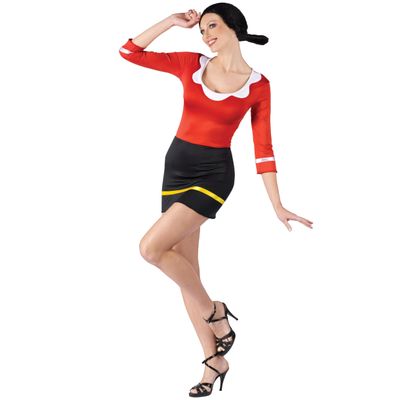 Fun World Womens Popeye-sexy Olive Oyl Adult-Sized Costume, Multicolored, Small/Medium US