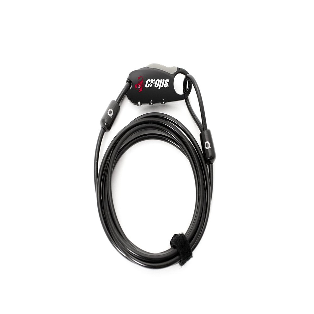 Crops CP-SPD07-01 Long Cable Lock | 4mm x 1800mm 3-Digit Dial (Black)