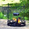 Guide Gear Campfire Cooking Equipment Set; Heavy-Duty Iron Side Posts, Hooks, Lid Lifter, Utensil Holder and Poker view 4