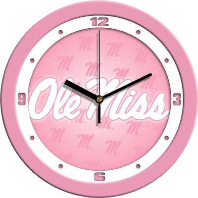 SunTime Mississippi Rebels - Ole Miss - Pink Wall Clock