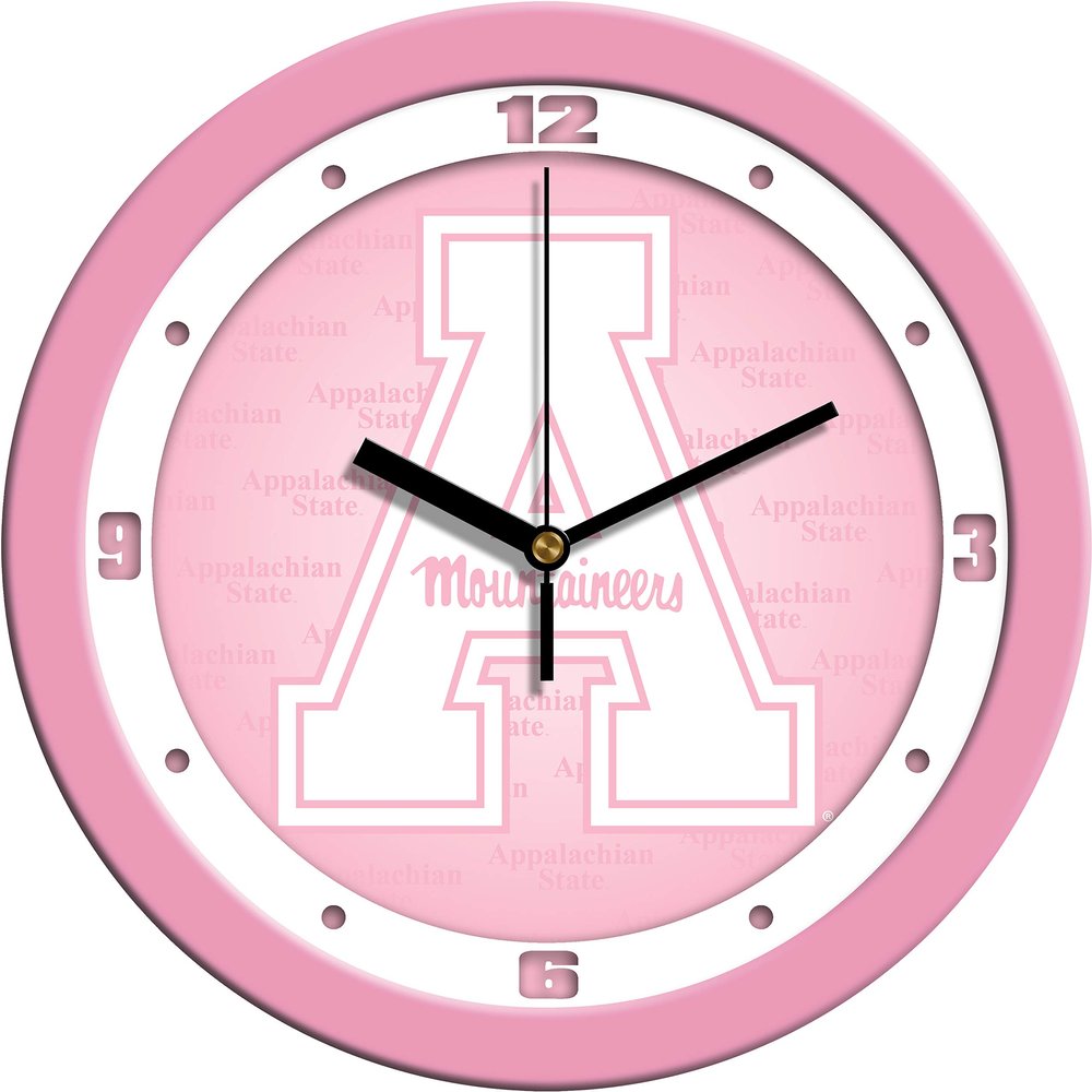 SunTime Appalachian State Mountaineers - Pink Wall Clock