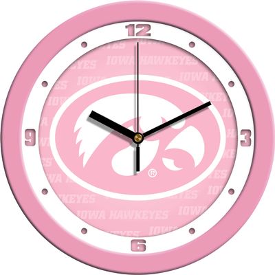 SunTime Iowa Hawkeyes - Pink Wall Clock