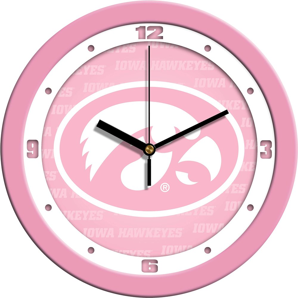 SunTime Iowa Hawkeyes - Pink Wall Clock