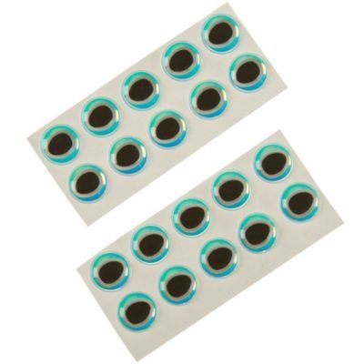 Hareline Dubbin Oval Pupil 3D Eyes (Super Pearl/Black, 3/16)
