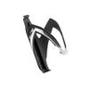 Elite Custom Race Water Bottle Holder - Matte Black with White Graphics - Lightweight and Durable for Road Cycling and MTB view 1