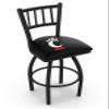Holland Bar Stool Co. L018-25" Black Wrinkle Cincinnati Swivel Bar Stool with Jailhouse Style Back view 1