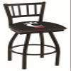 Holland Bar Stool Co. L018-25" Black Wrinkle Cincinnati Swivel Bar Stool with Jailhouse Style Back view 3