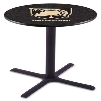 Holland Bar Stool Co. L211-42" Black Wrinkle US Military Academy (Army) Pub Table with 36" Dia. top