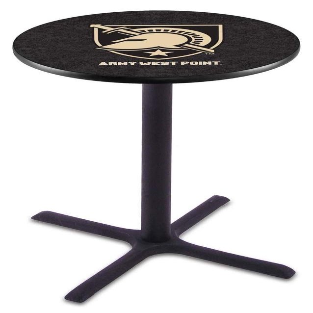 Holland Bar Stool Co. L211-42" Black Wrinkle US Military Academy (Army) Pub Table with 36" Dia. top